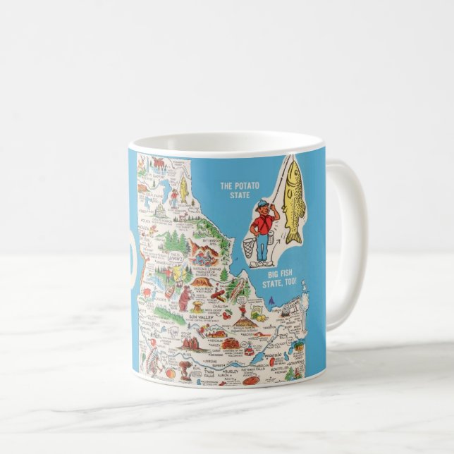 Vintage färgrik Idaho kartmugg Kaffemugg (Framsida höger)