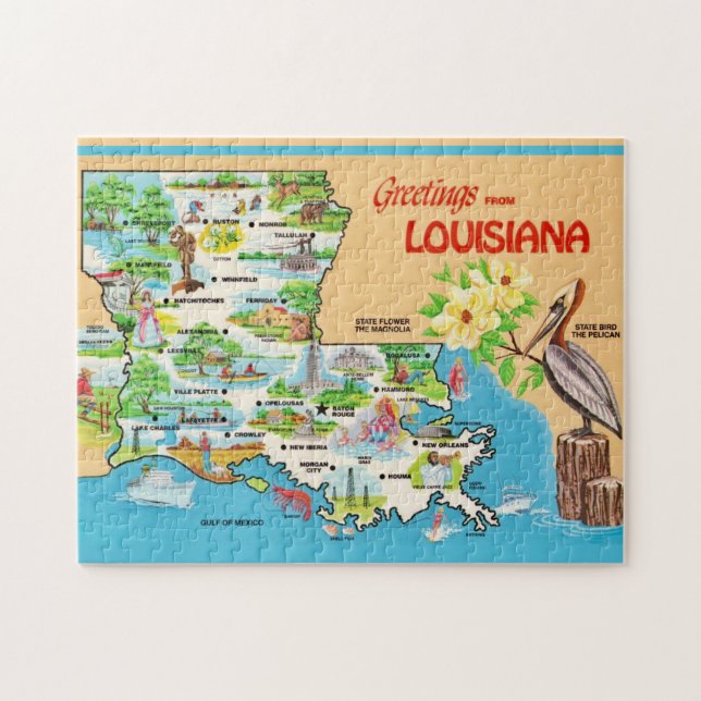 Vintage färgrik Louisiana 11x14 Pussel (Horisontell)