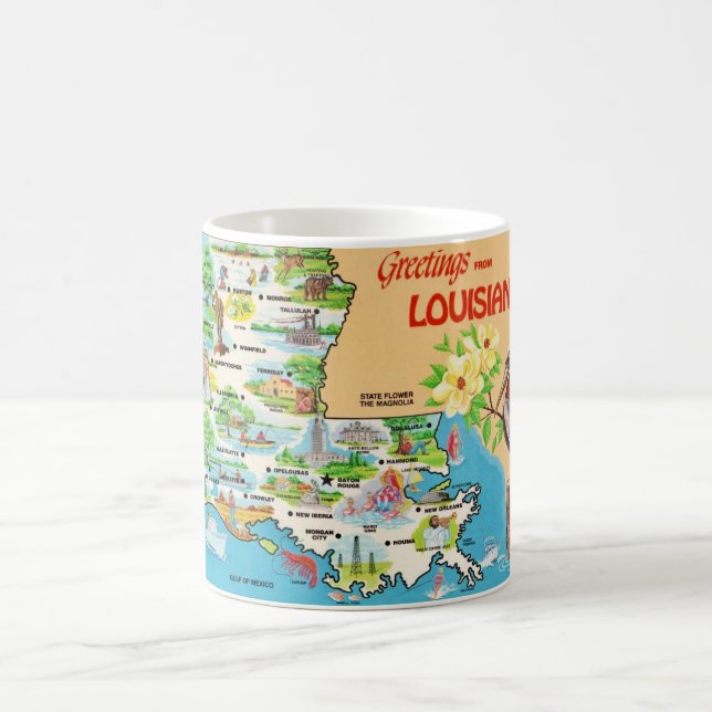 Vintage färgrik Louisiana-mugg Kaffemugg (Center)