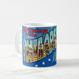 Vintage färgrik Philadelphia-mugg Kaffemugg