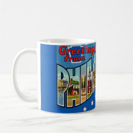 Vintage färgrik Philadelphia-mugg Kaffemugg