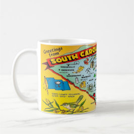 Vintage färgrik Sydcarolina kartkopp Kaffemugg
