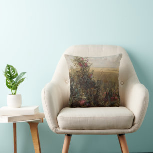 Vintage Färgskugga med Wildblommor Design Kudde