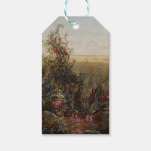 Vintage Färgskugga med Wildblommor Design Presentetikett