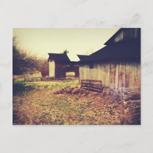 Vintage Farm Barns Vykort