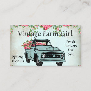 Vintage Farm-flicka lägga till text Visitkort