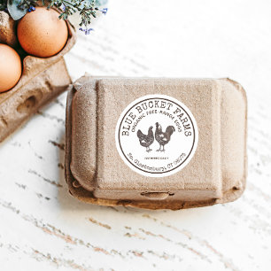 Vintage Farm Fresh Eggs Carton Label Runt Klistermärke