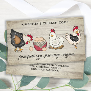 Vintage Farm Fresh Eggs Chicken Hens QR-kod Visitkort
