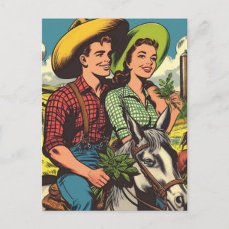 Vintage Farm Kärlek par Tecknader Vykort