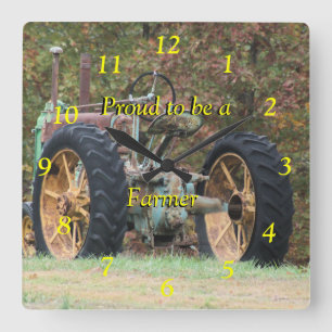 Vintage Farm Tractor Clock - anpassa den Fyrkantig Klocka