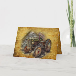 Vintage Farm Tractor Old Barn Shed Kort