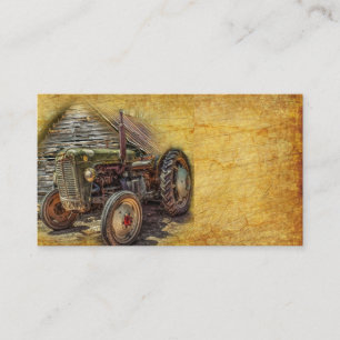 Vintage Farm Tractor Old Barn Shed Visitkort