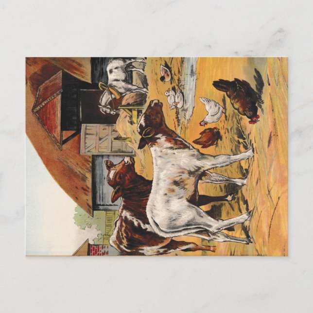 Vintage Farm Yard Vykort (Framsida)