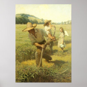 Vintage Farmers, tillbaka till gården av NC Wyeth Poster