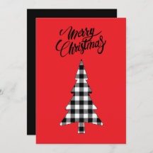 Vintage Farmhouse Black White Buffalo Check Träd