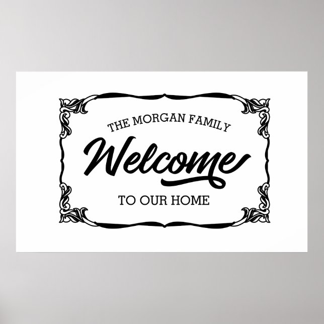 vintage farmhouse family welcome poster (Framsidan)