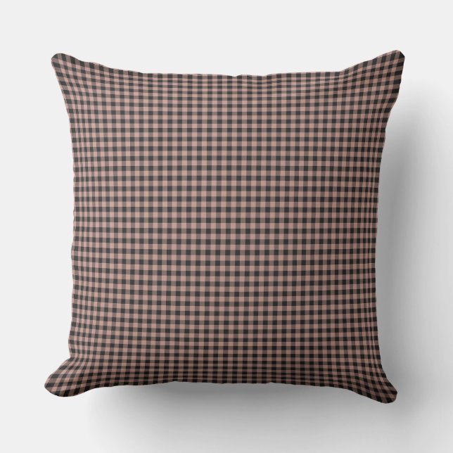 Vintage Farmhouse Gingham/Brown Kudde (Framsida)