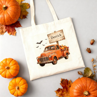 Vintage Farmhouse Halloween Lastbil Bus eller Godi Tygkasse
