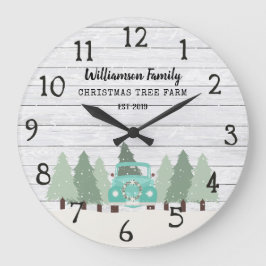 Vintage Farmhouse-jul - Family Namn Clock Stor Klocka