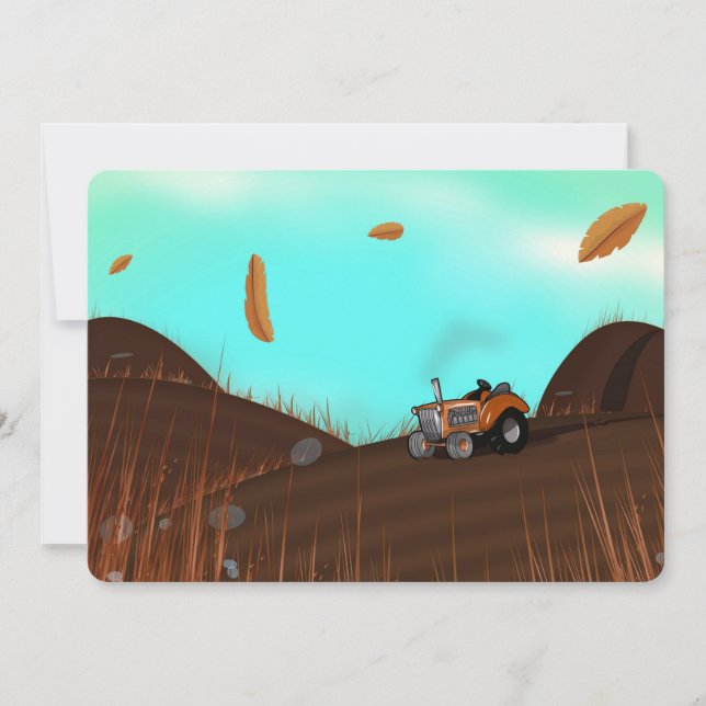 Vintage Farming Tractor Inbjudningar (Framsida)