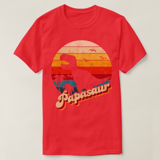 Vintage Fars dag Papasaur T Shirt (Design framsida)