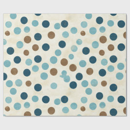 Vintage Fars dag polka prickar i blått och brunt Presentpapper