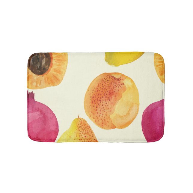Vintage Färsk frukt, vattenfärgsdesign Badrumsmatta (Framsidan)