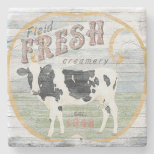 Vintage Färsk kreamikon Stenunderlägg