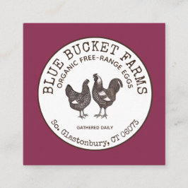 Vintage: Färska ägg Fyrkantigt Visitkort