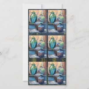 Vintage fartyg, akrylkonst julkort