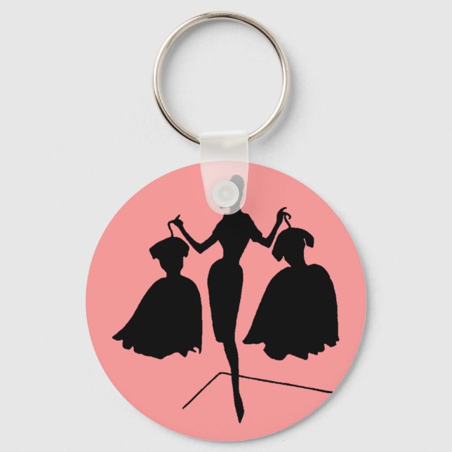 Vintage Fashiion Silhouette Nyckelring (Framsida)