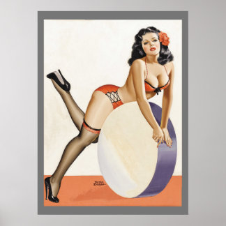 Vintage Fäst upp flickkonst poster