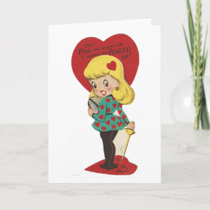Vintage FAtt Girl Valentine Helgkort