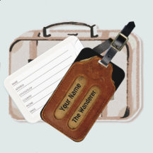 Vintage faux Åldras Leather ID Brown