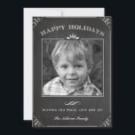 Vintage Faux Chalkboard Glad helg Photo Julkort<br><div class="desc">Skicka ditt helgdag önskemål till vänner och familj med det här anpassadet helgdag-kortet. Det här fotot-helgdag har ett faux chalkboard mönster. Anpassa genom att lägga till information. Det här helgdag för anpassningsbar finns i andra färg och kartonger. Matchande objekt är tillgängliga.</div>