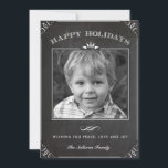 Vintage Faux Chalkboard Glad helg Photo Julkort<br><div class="desc">Skicka ditt helgdag önskemål till vänner och familj med det här anpassadet helgdag-kortet. Det här fotot-helgdag har ett faux chalkboard mönster. Anpassa genom att lägga till information. Det här helgdag för anpassningsbar finns i andra färg och kartonger. Matchande objekt är tillgängliga.</div>