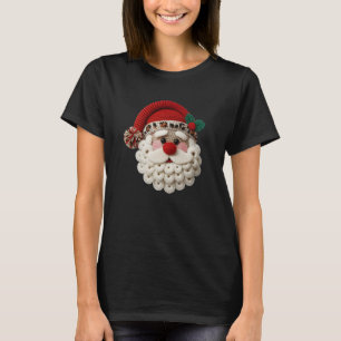 Vintage Faux Virkad Tomte T Shirt
