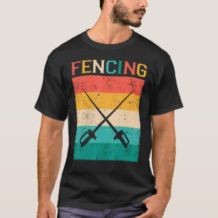 Vintage Fcing Swordsman Fencefron Fläkt Player Fen T Shirt
