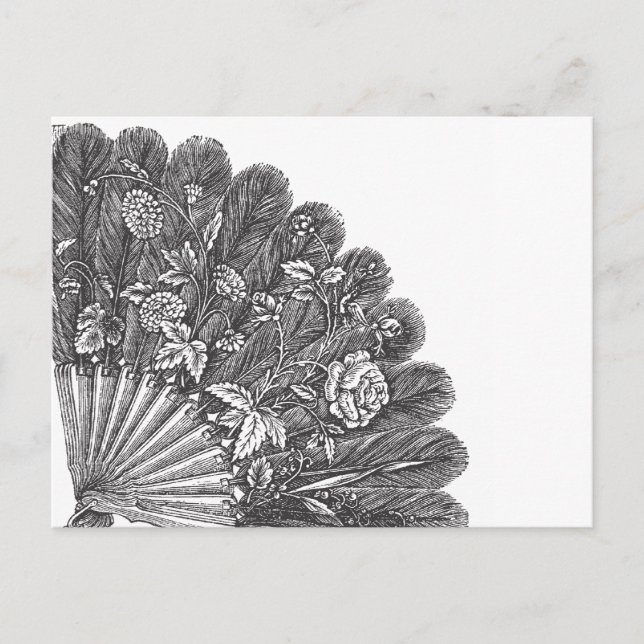 Vintage Feathery Fläkt Vykort (Framsida)