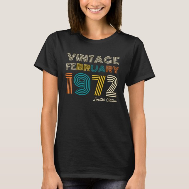 Vintage februari 1972, 52:a födelsedagen t shirt (Framsida)