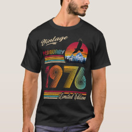 Vintage februari 1976 50-årsdag 50 år födelsedag t shirt