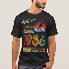 Vintage februari 1986 40-årsdag 40 år födelsedag t shirt