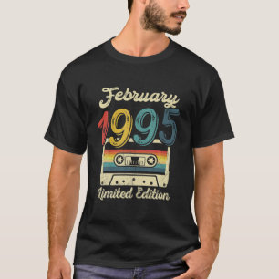 Vintage februari 1995 Kassett 27:e födelsedagsdeka T Shirt