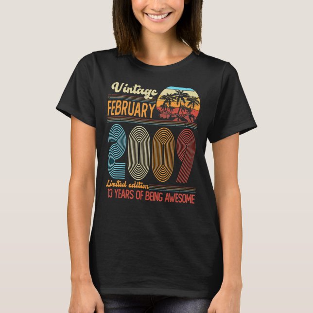 Vintage februari 2009 Födelsedag T Shirt (Framsida)