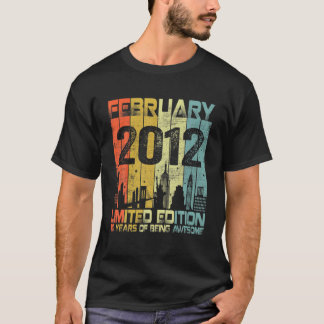 Vintage februari 2012 Funny 10Födelsedag 10 år T Shirt