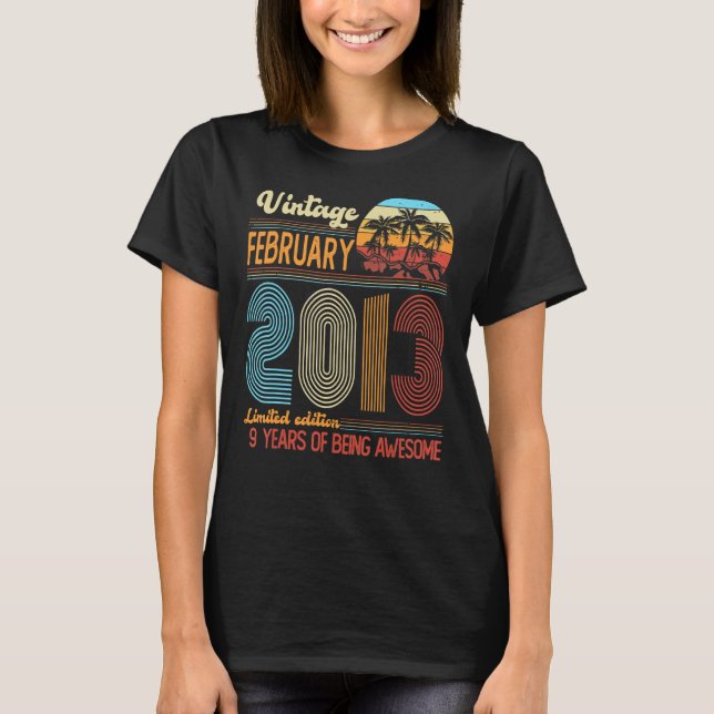 Vintage februari 2013 Födelsedag T Shirt (Framsida)
