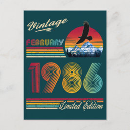 Vintage February 1986 40th Birthday 40 Years bday Helg Vykort