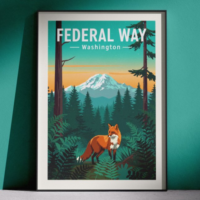 Vintage Federal Way Washington Poster (Skapare uppladdad)