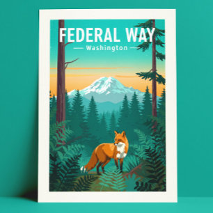 Vintage Federal Way Washington Vykort