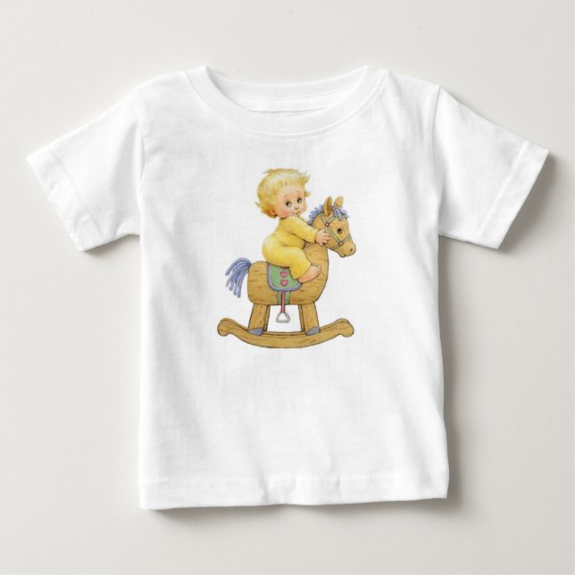 Vintage Feel Flicka Dress~Rocking Horse Tee Shirt (Framsida)